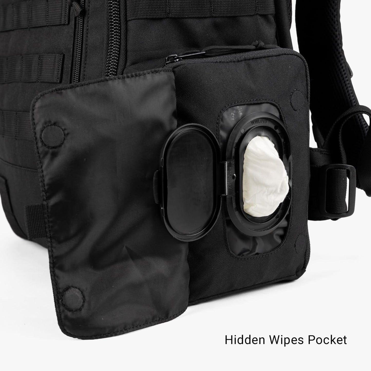Tbg - Mens Tactical Diaper Bag Backpack W/Built-In Changing Mat, Stroller Strap (Black 4Th Gen)