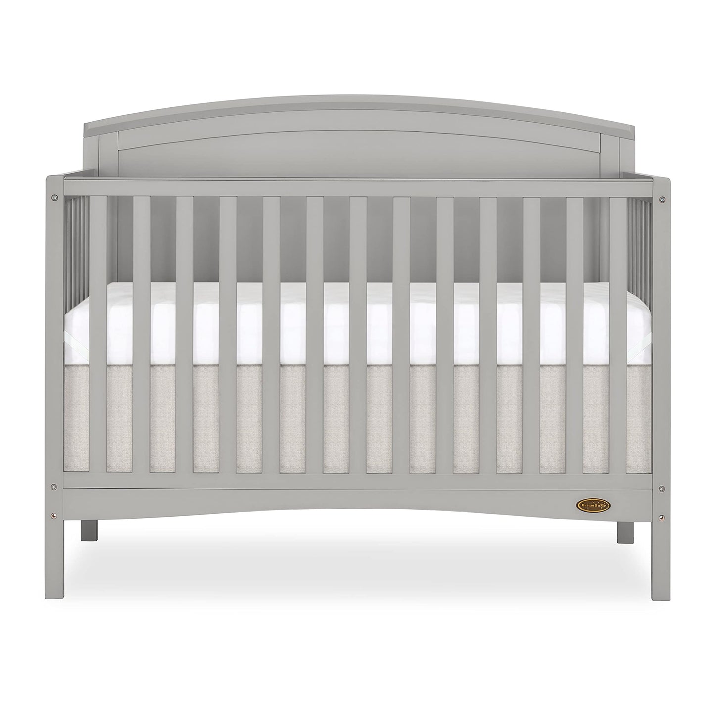 Dream On Me Eden 5-In-1 Convertible Full Panel Crib In Pebble Grey, Jpma Certified, Non-Toxic Finishes, Features 3 Mattress Heig