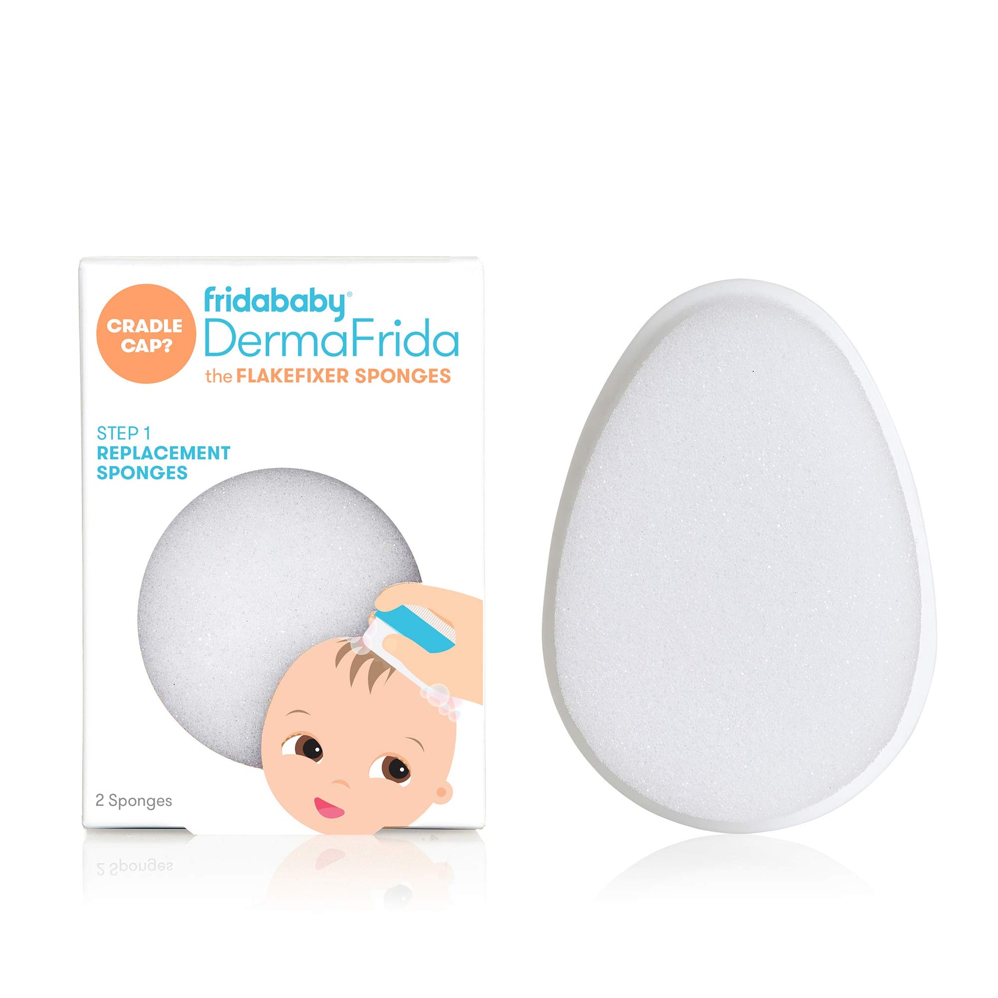 Frida Baby Replacement Sponges for The 3-Step Cradle Cap System by Dermafrida The Flakefixer 2 Pack of Soft Sponges Work with Th