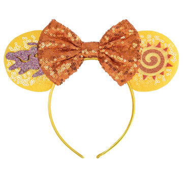 Seamoy Sequin Simba Minnie Ears Headband, Lion King Mouse Ears, Animal Kingdom Park Ears Princess, Sparkle Rose Gold Classic Red