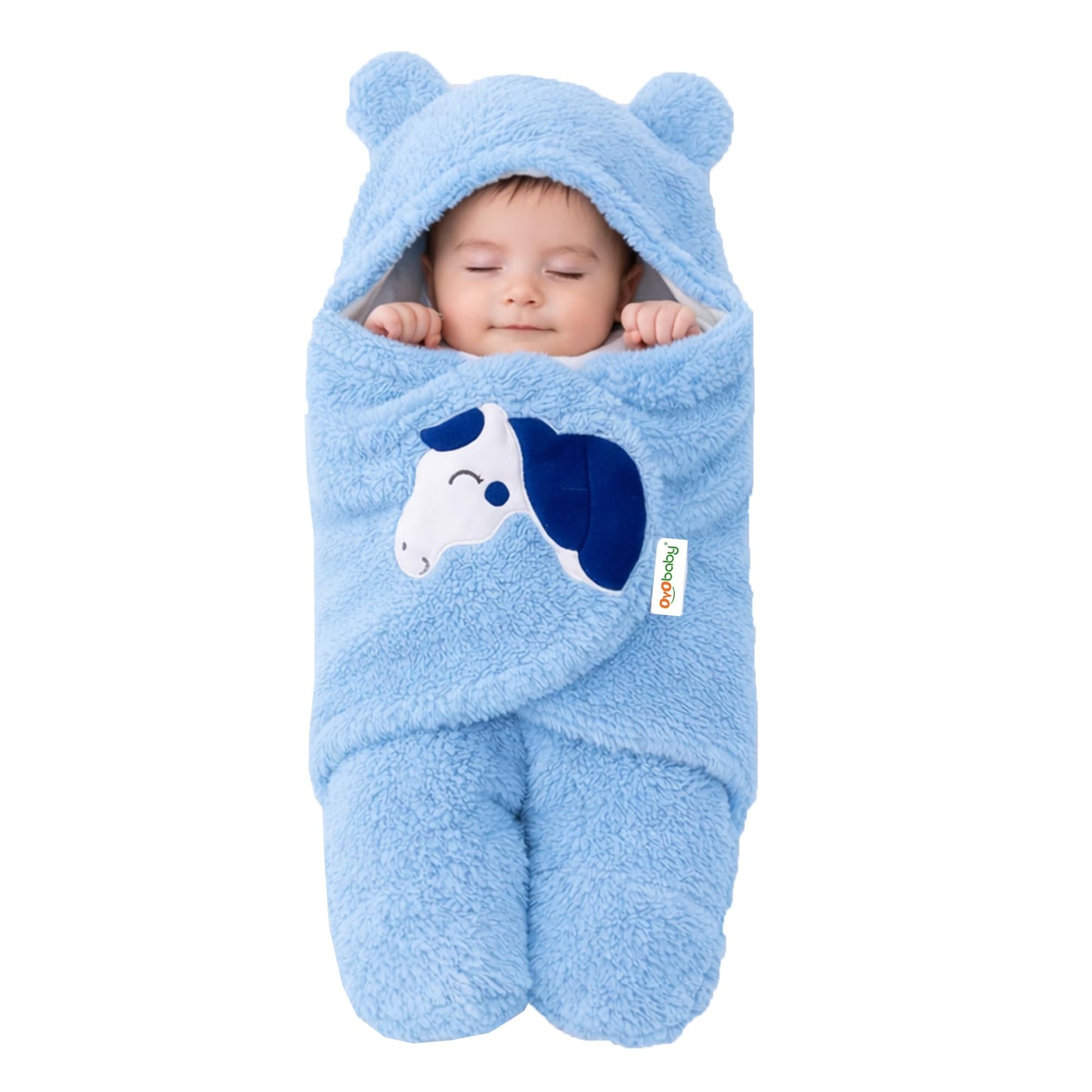 Oyo Baby Hooded Swaddle Blanket For Newborns | Super Soft Flannel Wearable Sleeping Bag Wrap | Warm, Cozy & Breathable | Easy Wr