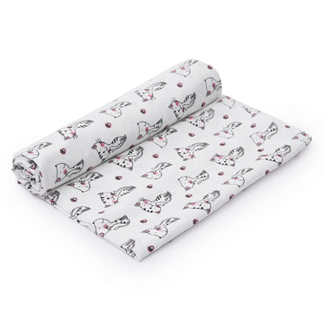 100% Organic Cotton Muslin Swaddle for Newborn Babies  Extra Soft  110110 cms (036 Mths) (Cartoon)