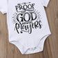 Newborn Baby Got My Mind On My Mommy Paws Funny Bodysuits Rompers Outfits Grey White 0-18M (R-I 'M Proot That God Answers Player