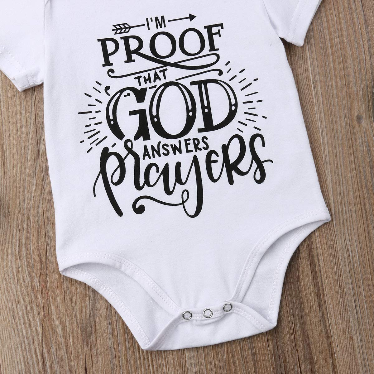 Newborn Baby Got My Mind On My Mommy Paws Funny Bodysuits Rompers Outfits Grey White 0-18M (R-I 'M Proot That God Answers Player