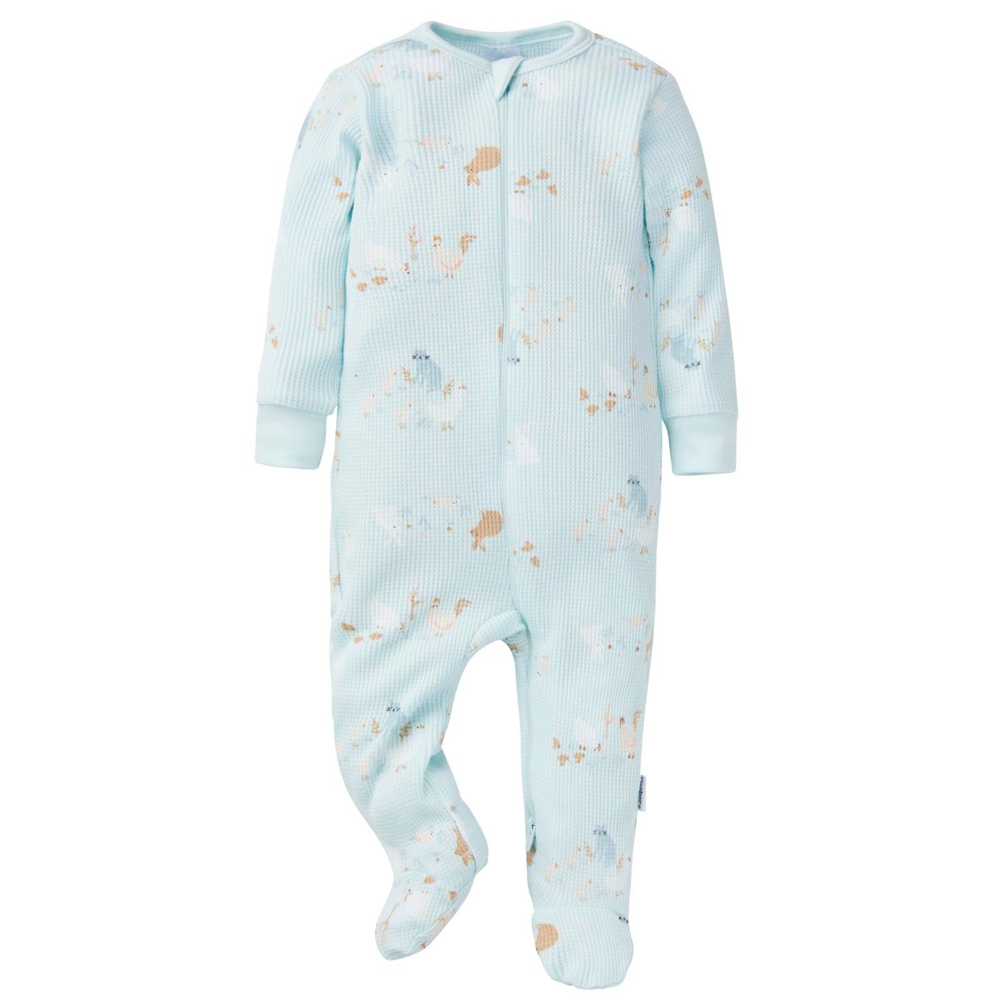 Gerber Baby Unisex 2-Pack 2-Way Zip Thermal Footed Sleep 'N Play, Farm Life, 6-9 Months
