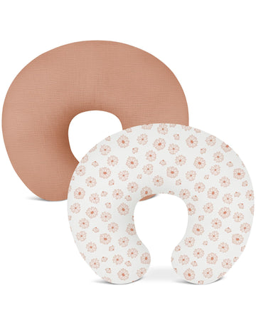 Wimist Nursing Pillow Covers 2 Pack, Muslin Nursing Cover For Breastfeeding Pillows, Comfortable For Baby Girls And Boys (Dusty