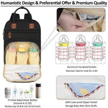 Diaper Bag Backpack Tote For Women Large Capacity, Baby Bag With Insulated Pockets Multifunctional Diaper Bags For Baby Girl Boy