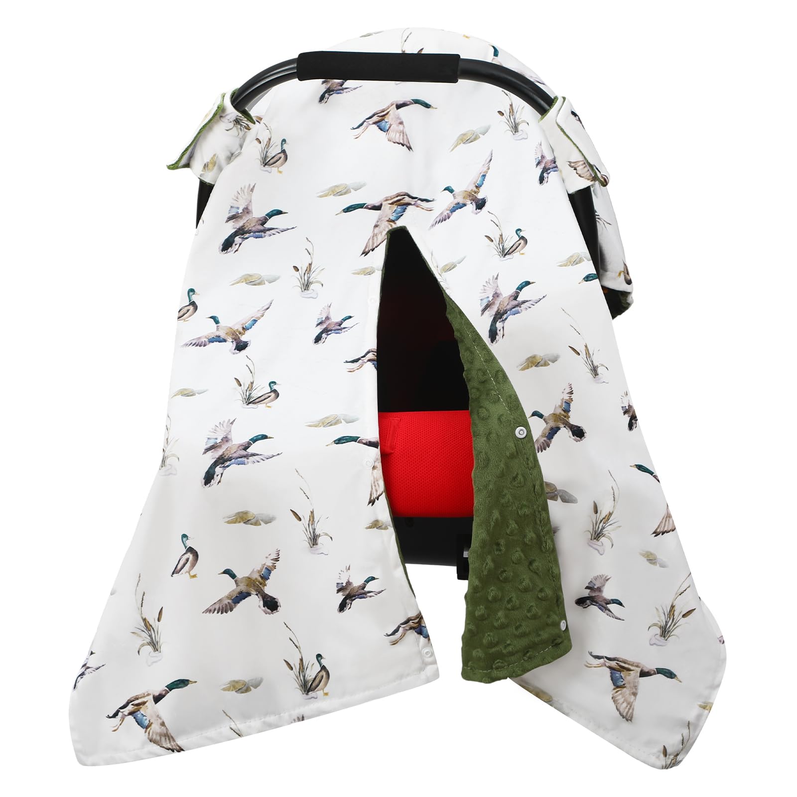 Honeydak Mallard Duck Car Seat Cover Baby Carseat Covers Minky Infant Nursing Canopy Breastfeeding Blankets Peekaboo Opening Mal
