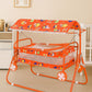 Avani Metrobuzz Small Baby Cradle With Wheels, Foldable Design With Canopy For For 06 Months Baby Boys And Girls (Red)