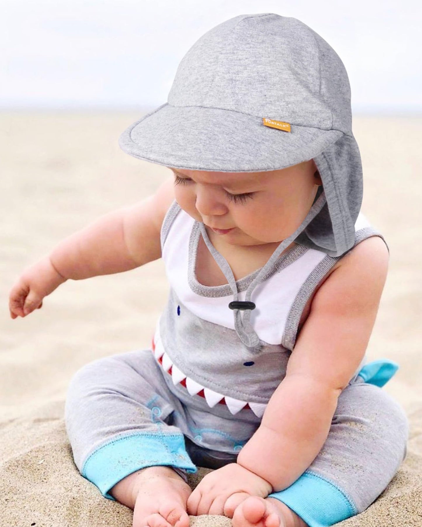 Furtalk Baby Sun Hat Upf 50+ Uv Ray Sun Protection Cotton Toddler Hats For Boys Girls Grey