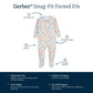 Gerber Baby Girls Buttery-Soft Snug Fit Footed Pajamas With Viscose Made Eucalyptus And Toddler Sleepers, Alphabet Soup, 6-9 Mon