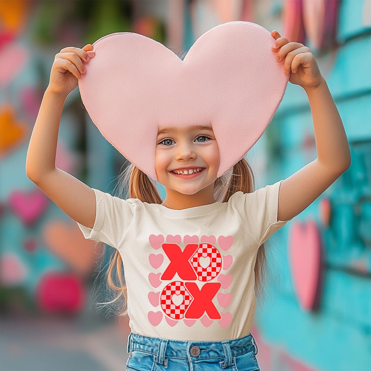 Valentine'S Day Shirts For Toddler Kids Cute Shirts Tee Short Sleeve Tops Shirt Gift 2-3 Years Apricot