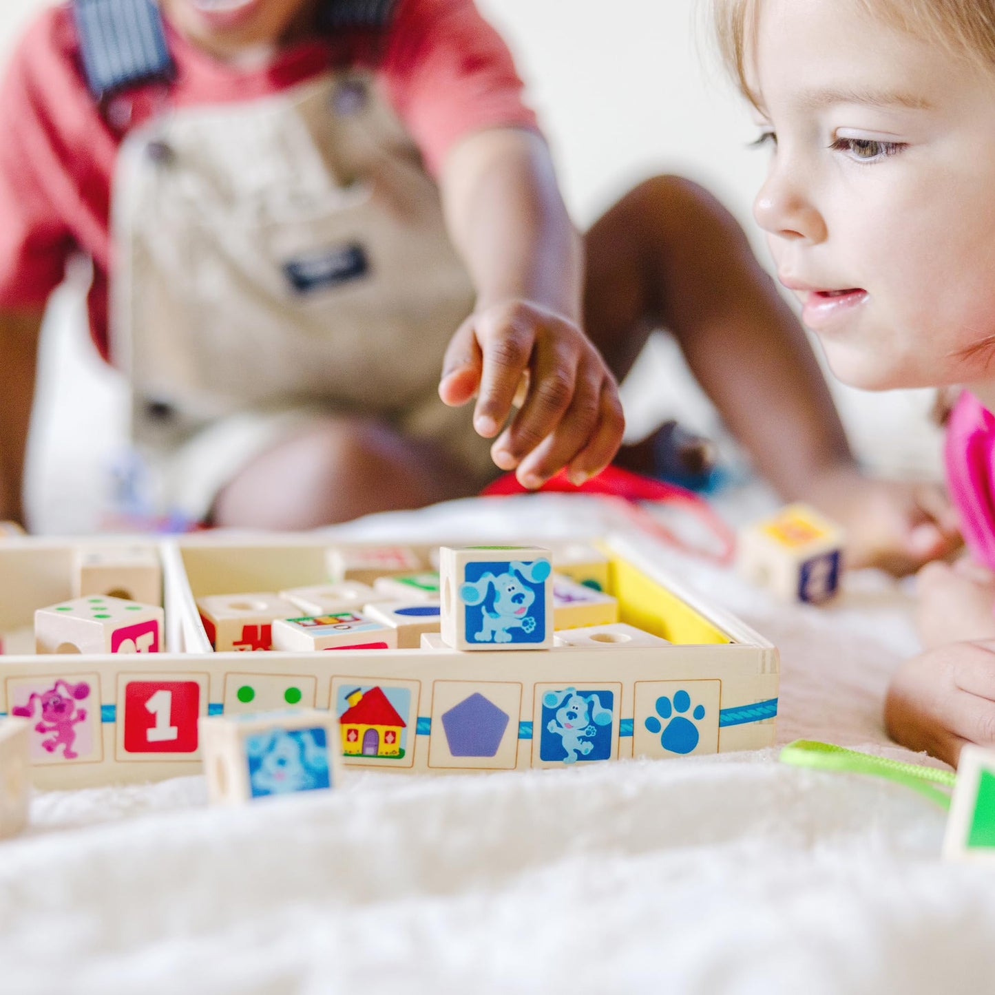 Melissa & Doug Blues Clues & You! Wooden Lacing Beads - 25 Beads, 4 Cords - FSC Certified