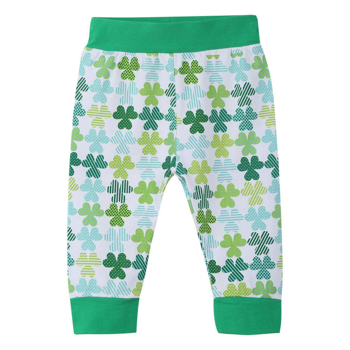Bakjuno Baby Boys Girls Cute St Patrick'S Day Outfit Clover Pants With Hat (12-18 Months) Green