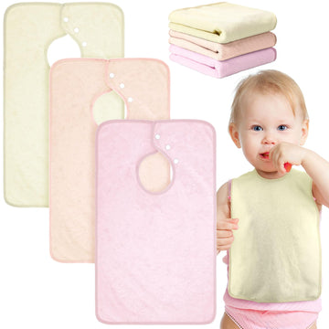 Hercicy Full Coverage Pullover Toddler Baby Bibs Terry Cloth Bibs with Snap Button for 0-4 Years Unisex Feeding Drooling(Stylish