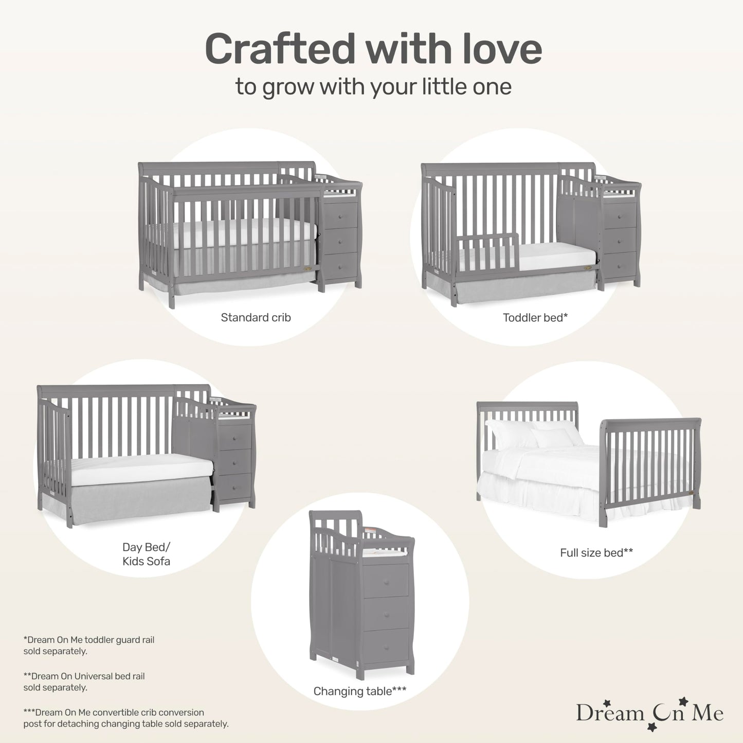 Dream On Me 5 In 1 Brody Convertible Crib With Changer