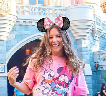 Razko Mouse Ears Headband, Polka Dot-Pink, One Size Fits All