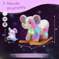Glow Guards Light up Musical Elephant Baby Rocking Horse Set of 2 with Rainbow Elephant Plush Toy Baby Wooden Chair for Toddlers