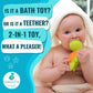 CaaOcho Pure Natural Rubber Bath Toy - Mele The Sea Turtle Baby Toy - Hole Free Bath Toys, BPA Free Bath Toys for Infants, Witho