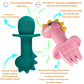 Nicingu Silicone Toddler Dinosaur Feeding Placemat Sets With Spoon And Forks,Baby Push Pop Bubble Suction Divided Plate Utensils