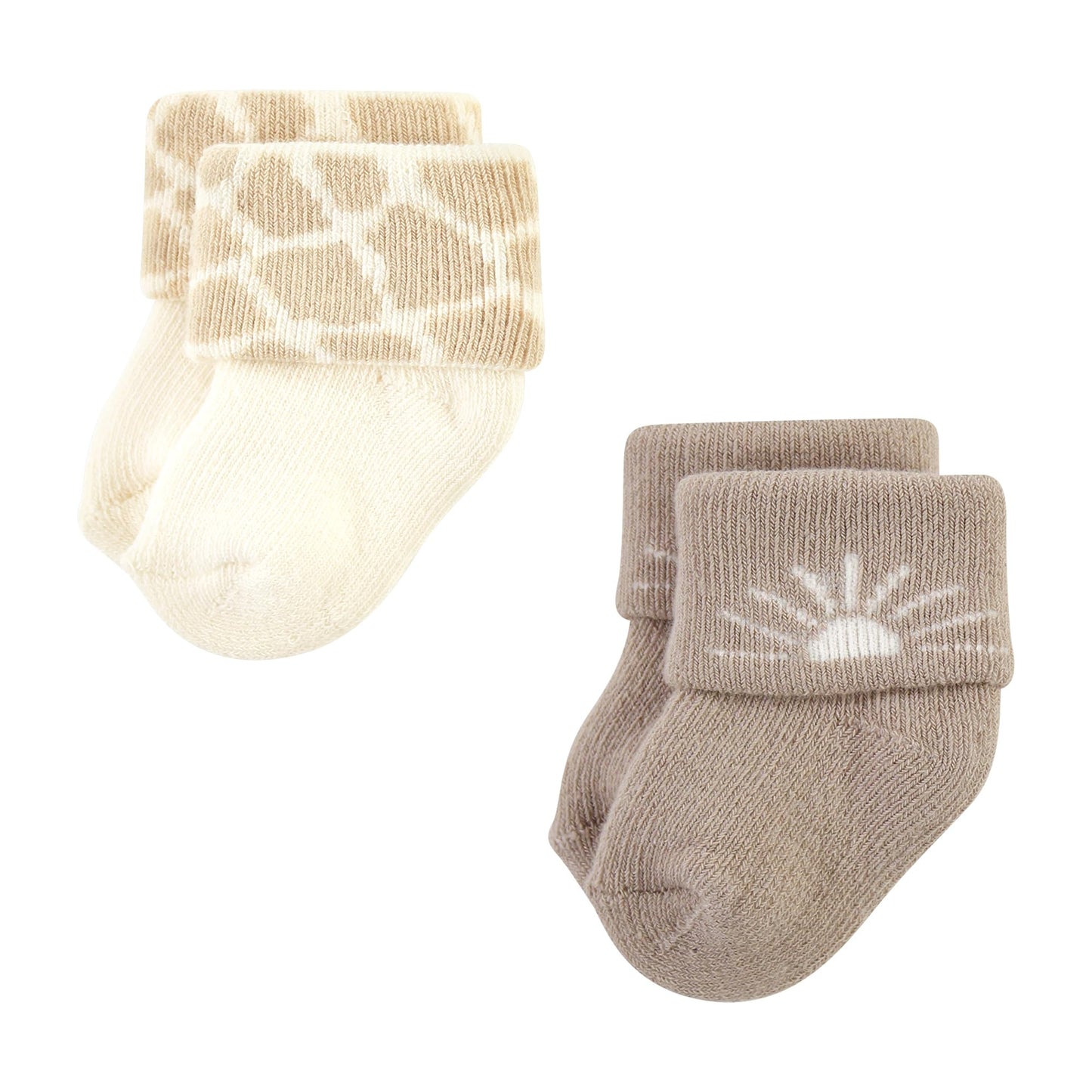 Hudson Baby Unisex Baby Cotton Rich Newborn And Terry Socks, Modern Giraffe, 6-12 Months