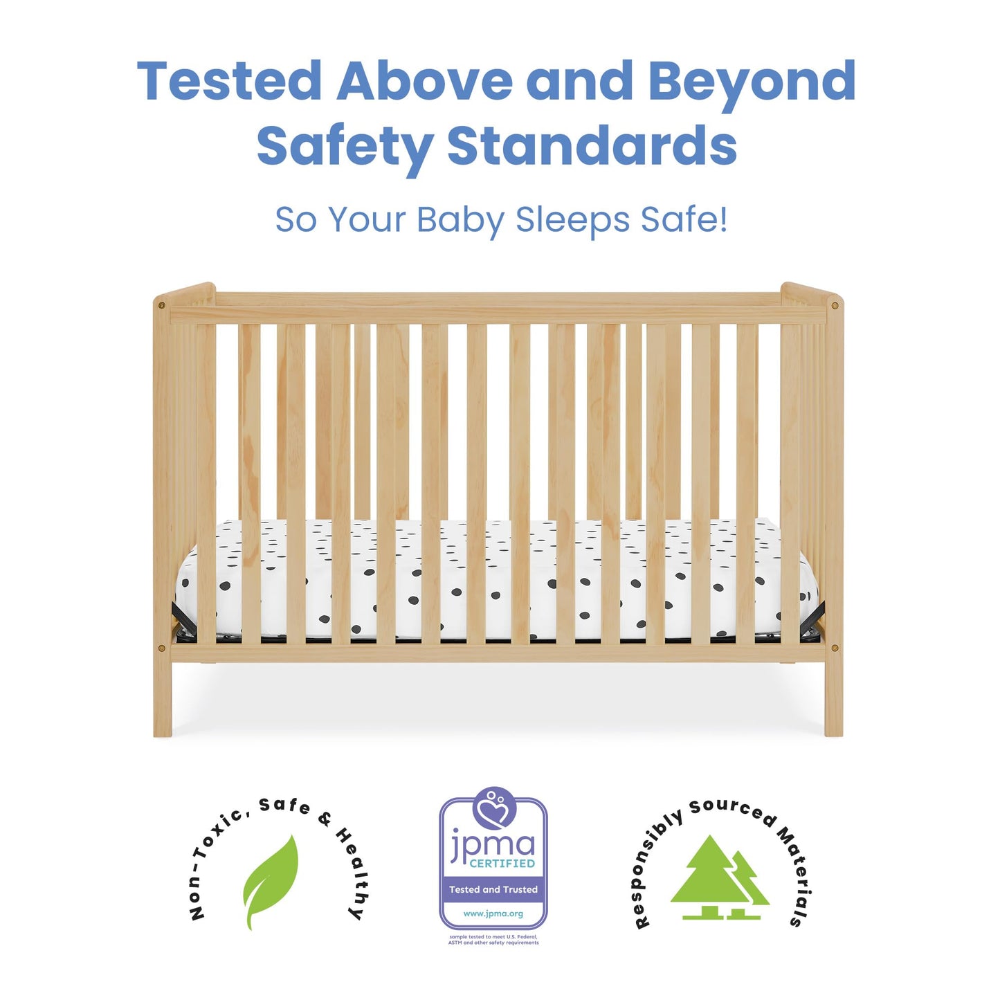 Delta Children Heartland 4-In-1 Convertible Crib, Natural