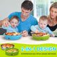 Nuogo 2 Pcs Stainless Steel Baby Suction Plates With Removable Silicone Shell 2-In-1 Metal Toddler Bowl Divided For Picky Eaters