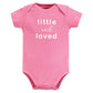 Touched By Nature Unisex Baby Organic Cotton Bodysuits, Pink Peanut, 6-9 Months