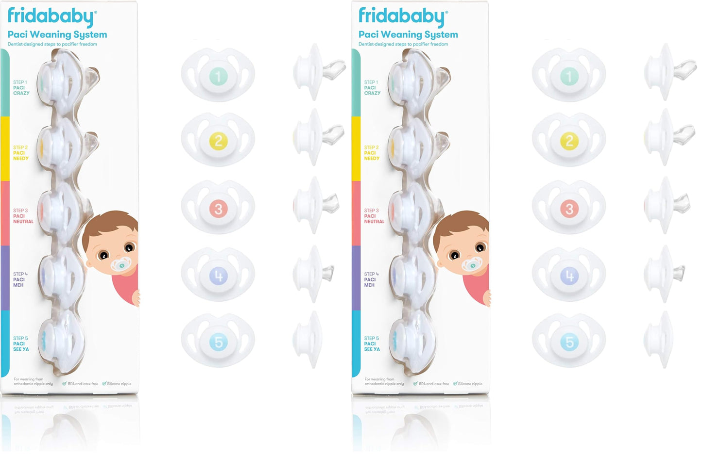 Frida Baby Silicone Paci Weaning System, BPA Free, Latex Free (Pack of 2)