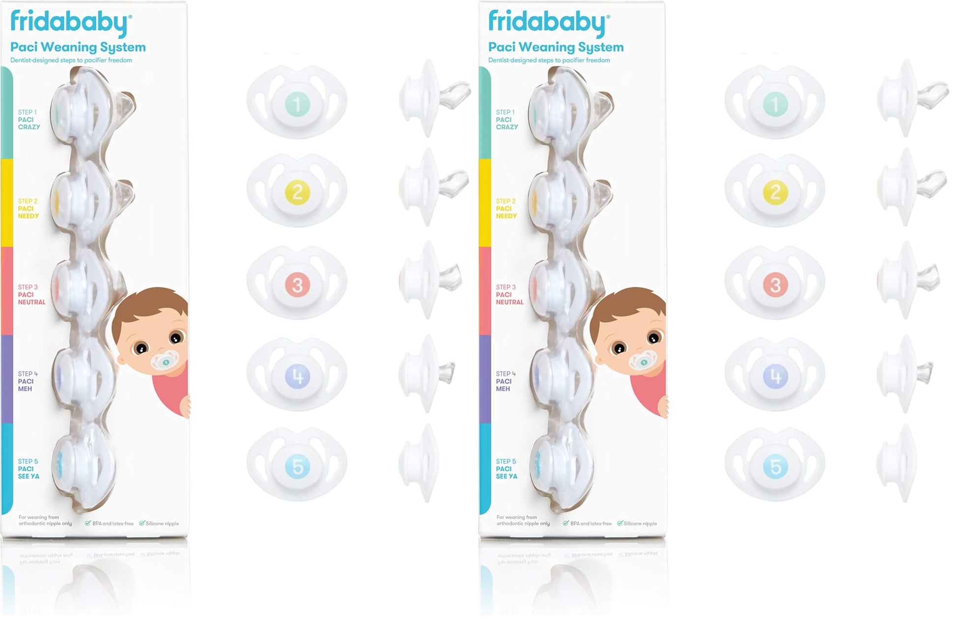 Frida Baby Silicone Paci Weaning System, BPA Free, Latex Free (Pack of 2)
