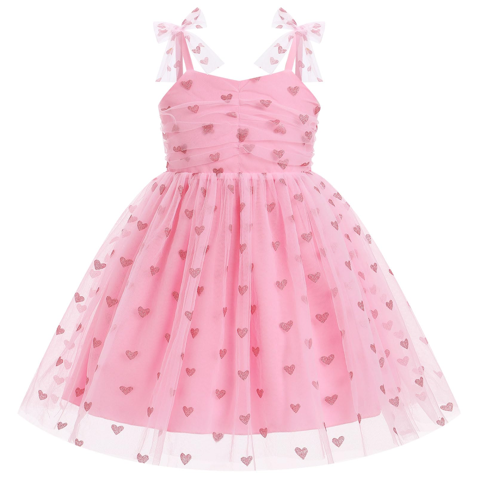 Ibtom Castle Valentine'S Day Dress For Girls Toddler Flower Princess Tutu Tulle Wedding Princess Pageant Prom Formal Special Occ