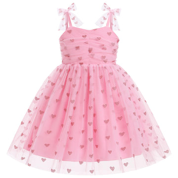 Ibtom Castle Valentine'S Day Dress For Girls Toddler Flower Princess Tutu Tulle Wedding Princess Pageant Prom Formal Special Occ