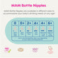 Mam Bottle Nipples Mixed Flow Pack - Slow Flow Nipple Level 1 And Medium Flow Nipple Level 2, For Newborns And Older, Skinsoft S