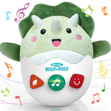 Baby Dinosaur Toys 0-3-6-12 Months, Musical Infant Toys with Light & Sounds, Soft Plush Stuffed Animal, Newborn Boys Girl 1st Bi