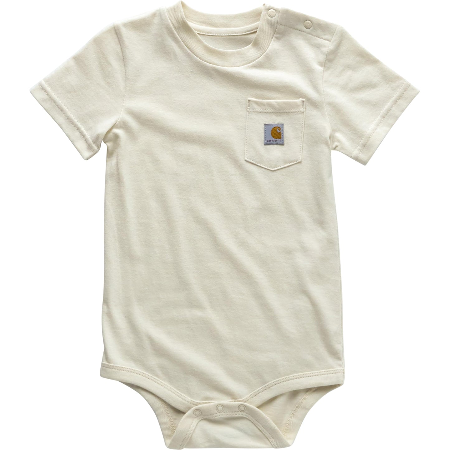 Carhartt Baby Short-Sleeve Pocket Bodysuit, Turtledove Beige, 18M