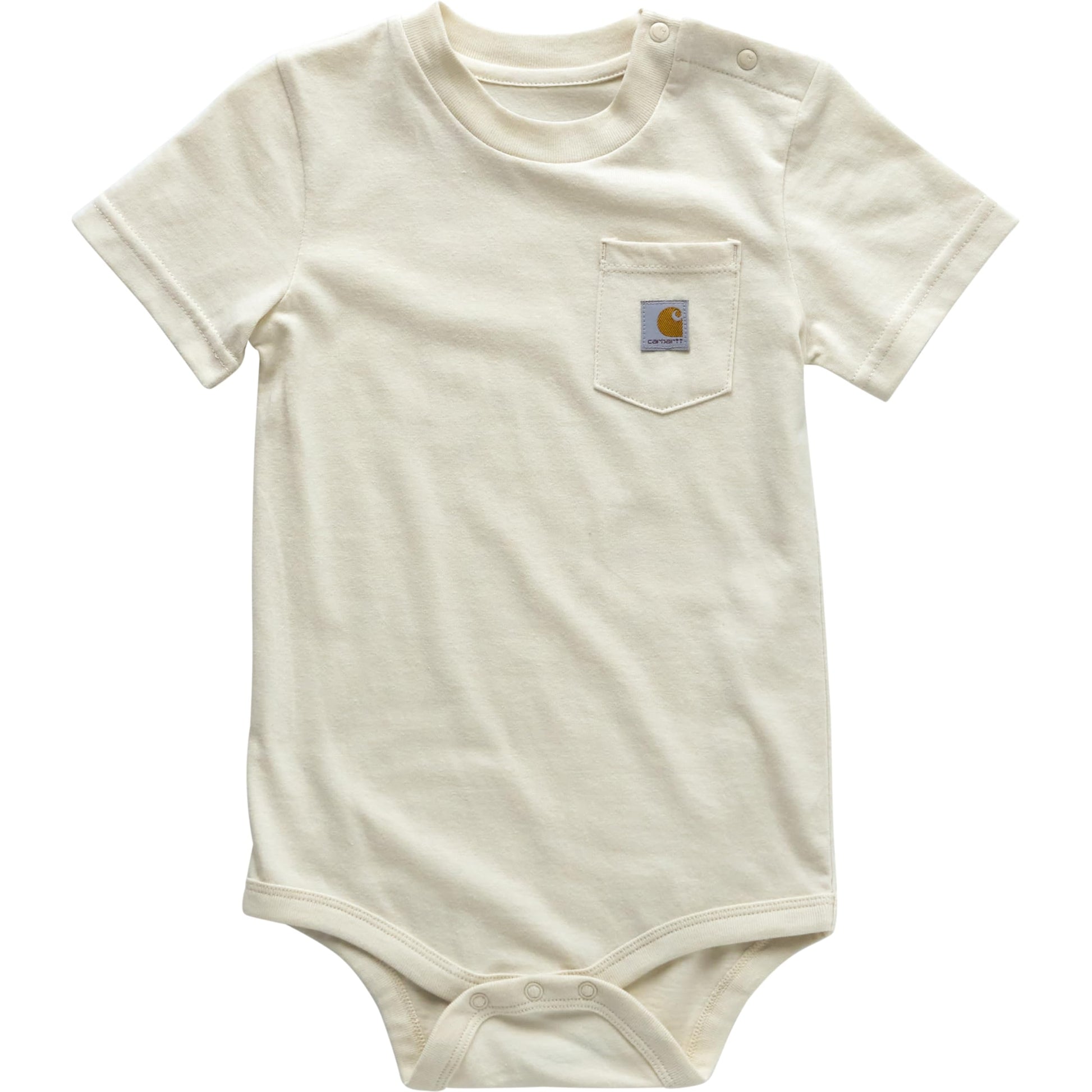 Carhartt Baby Short-Sleeve Pocket Bodysuit, Turtledove Beige, 18M