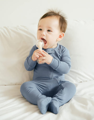 Vaenait Baby Toddler Boys Girls Solid Footie Pajama Cozy Modal Powderblue 6-9M