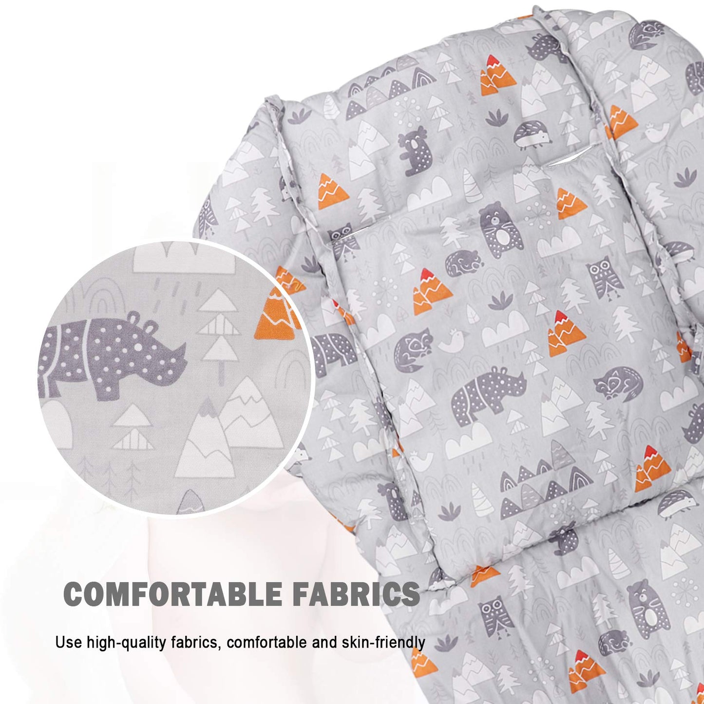 Myusbest Baby High Chair Cushion, Thick Pad For Wooden High Chair, Baby Dining Chair Liner Mat(Er Mat(Grey Forest)