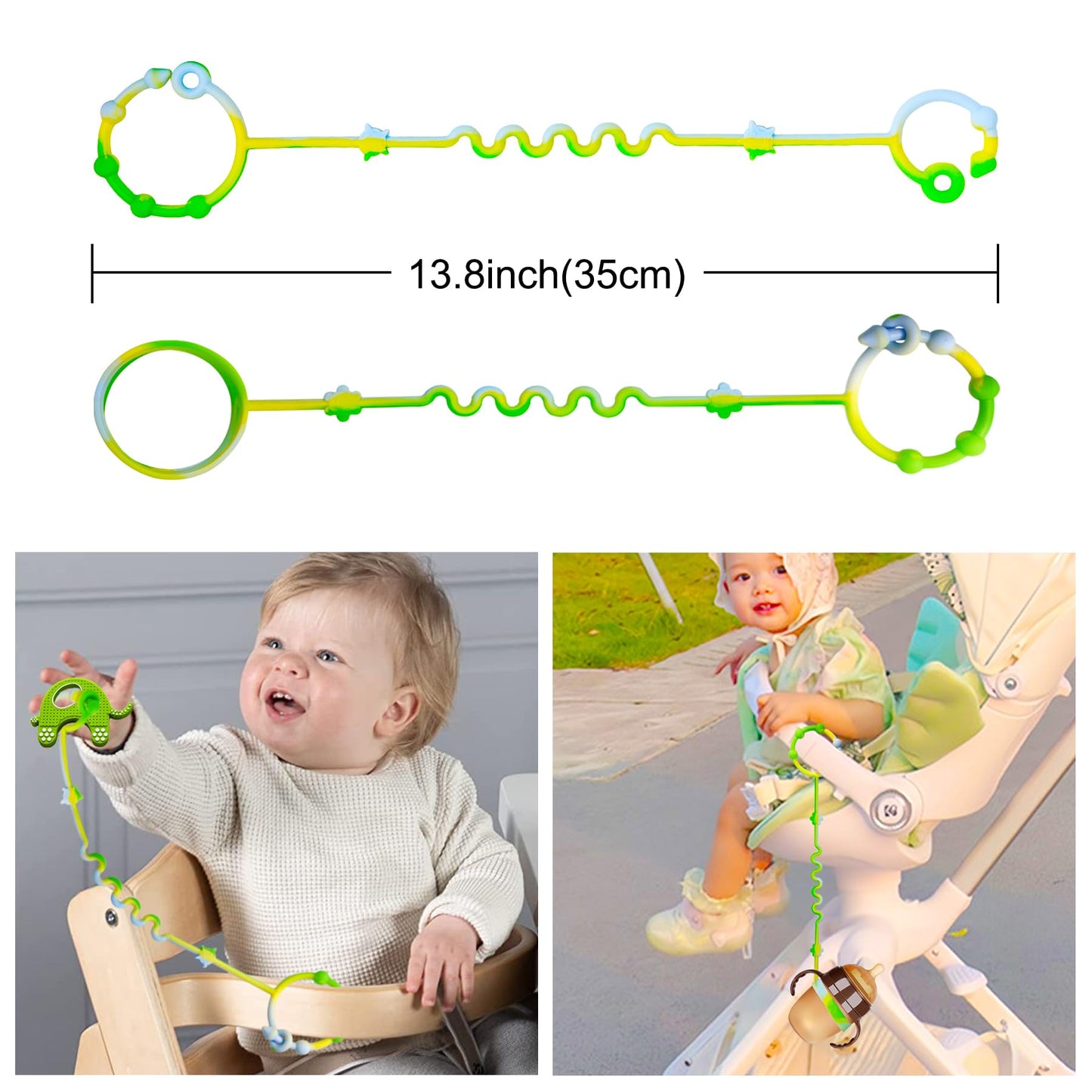 Rtmok Silicone Pacifier Clip,Applies To Car Seat,High Chair,Stroller Accessories,Cribs,Rocking Chair