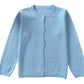 Gsvibk Girls Cardigan Long Sleeve Crewneck Cardigans Solid Knit Button Sweater Cardigan Baby Girl 2-3Y Blue 6112