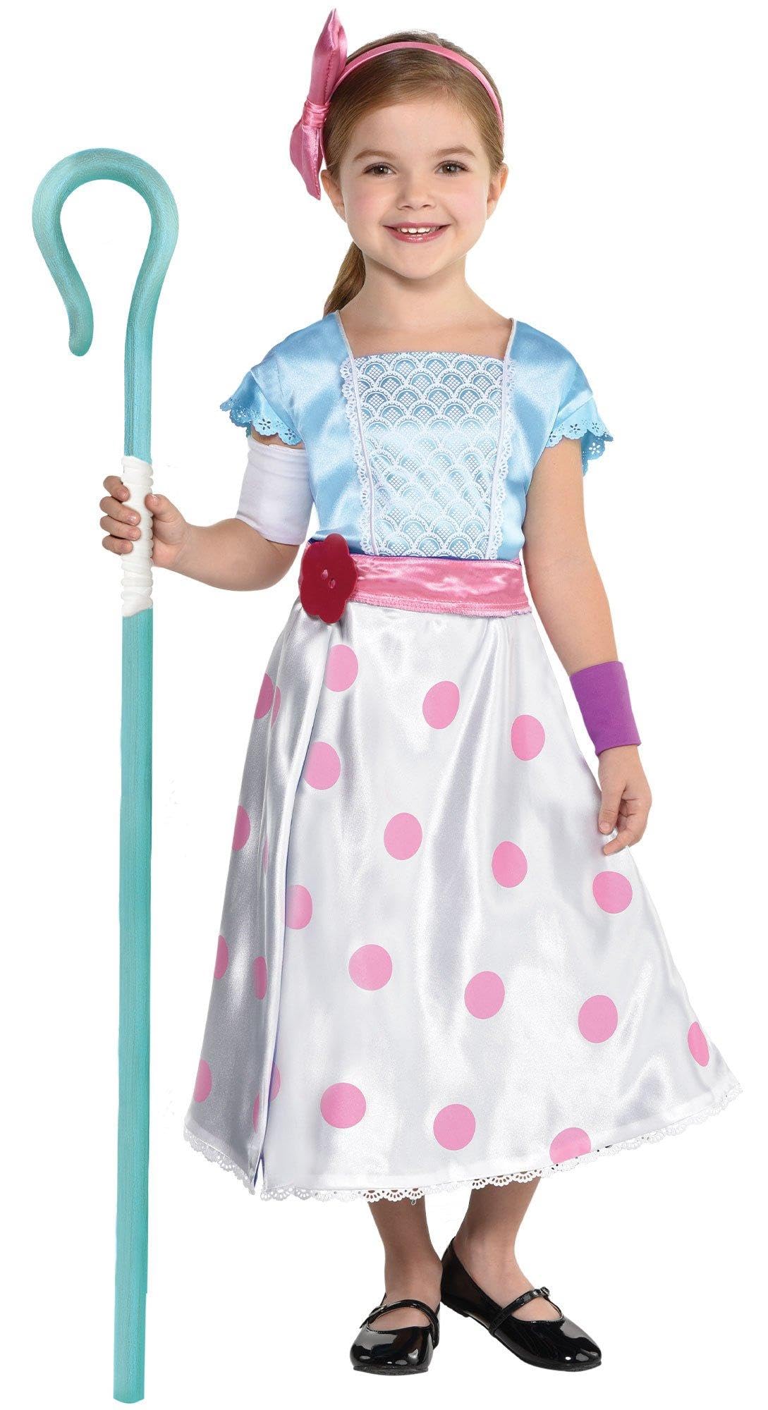 Party City Toy Story 4 Bo Peep Costume For Girls - Includes Jumpsuit, Reversible Skirt-Cape Combo, Staff & More - Disney Pixar'S