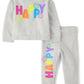The Children'S Place,Baby-Girls,And Toddler Long Sleeve Active Shirt And Pant, 2 Piece Outfit,Happy,2 Years