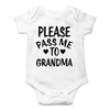 Cbtwear Please Pass Me To Grandma Baby Bodysuit Funny Infant Outfit Cute Newborn Clothes Unisex Romper (6 Months, White)