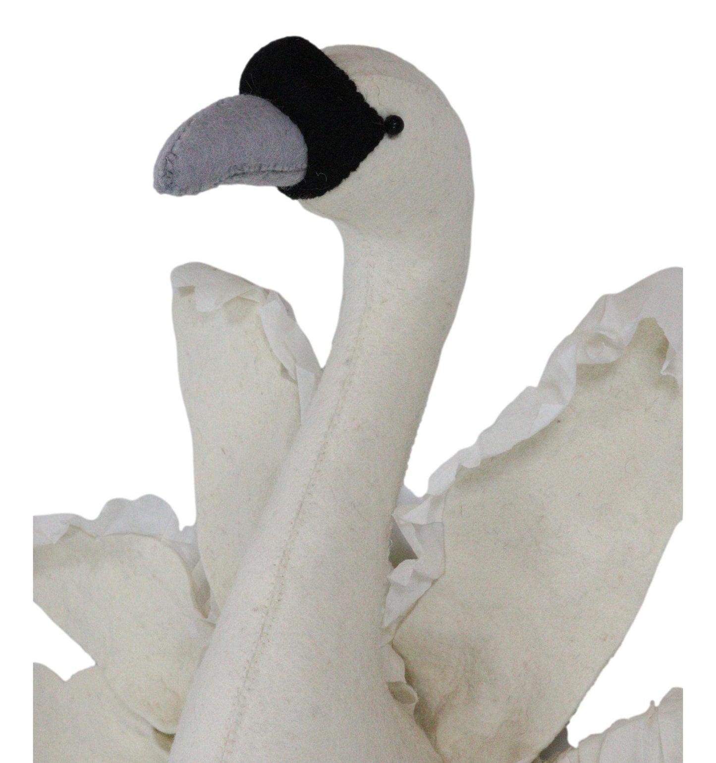 Ebros Gift Fiona Walker England Handmade Organic Baby Animal White Swan Head With Cascading Tail Feathers Wall Decor The Origina