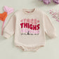 Fiomva Valentines Day Baby Girl Outfit Spring Fall Bubble Romper Infant Oversized Sweatshirt Cute Toddler Sweater Clothes (G Thi