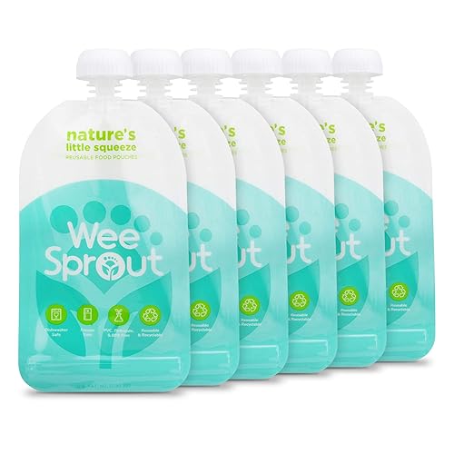 Weesprout Double Zipper Reusable Food Pouches (5 Fl Oz, Blue)