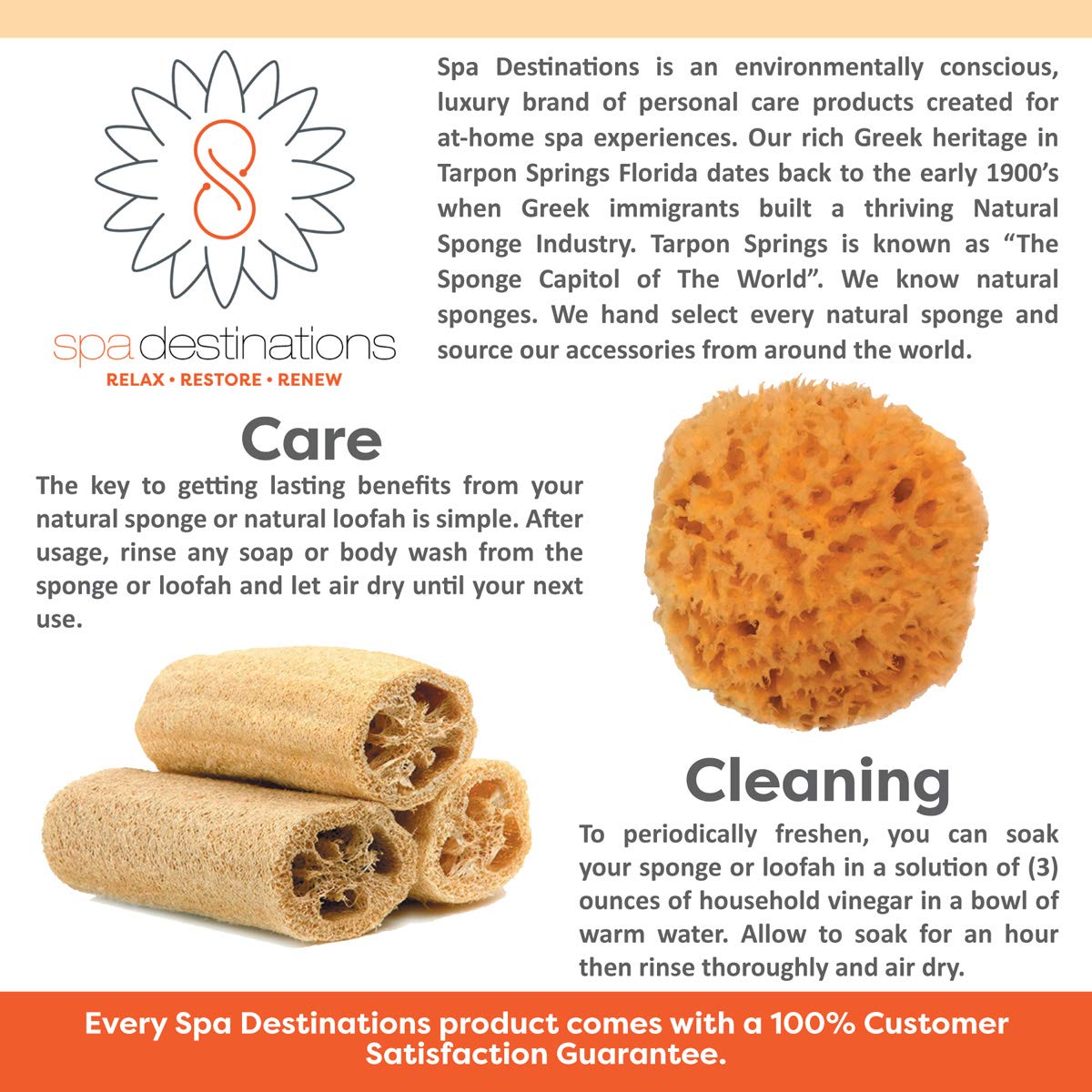 Spa Baby Absorbent Natural Bath Sponge Spa Destinations. Ultra Soft Premium Sea Wool Sponge, Biodegradable, Bath Accessories Bab