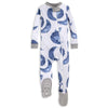 Burt'S Bees Baby Baby Boys Pajamas, Zip-Front Non-Slip Footed Pjs, Organic Cotton And Toddler Sleepers, Indigo Hello Moon, 12 Mo