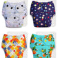 Superbottoms Basic LeakageProof Advanced Cloth Diapers For Babies, High Absorbent 100% Cotton 4 Reusable Diaper And 4 Insert Pa