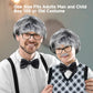 Attbea Old Man Costume Wig For Kids 100 Days Of School Costume For Boys Old People Costume Set For Adults Men Halloween Costume